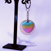 Schlüsselanhänger Regenbogen Herz 2