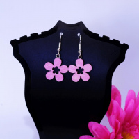 Ohrring Blume rosa Holz